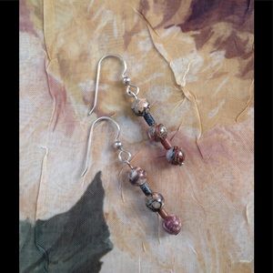 Sterling Silver Leopard Jasper Earrings